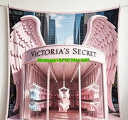 Victoria's Secret Pink Cloud Storefront Flannel Fleece Throw Blanket V144